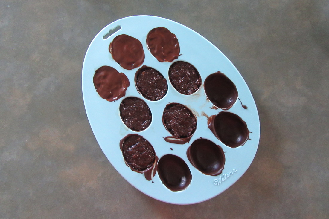 Silicone mold with chocolate treats